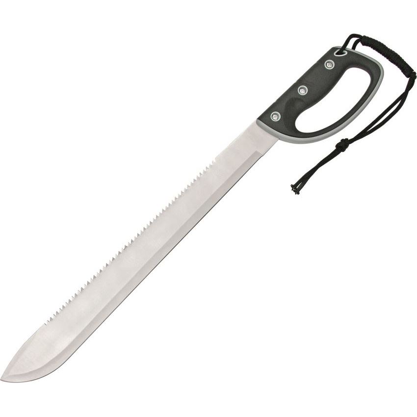 Rite Edge CN926813 Stainless Sawback Blade Machete with Black and Gray Rubber Handle