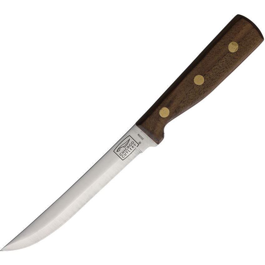 Chicago 61SP 6" High Carbon Stainless Blade Utility Knife with Walnut Handle