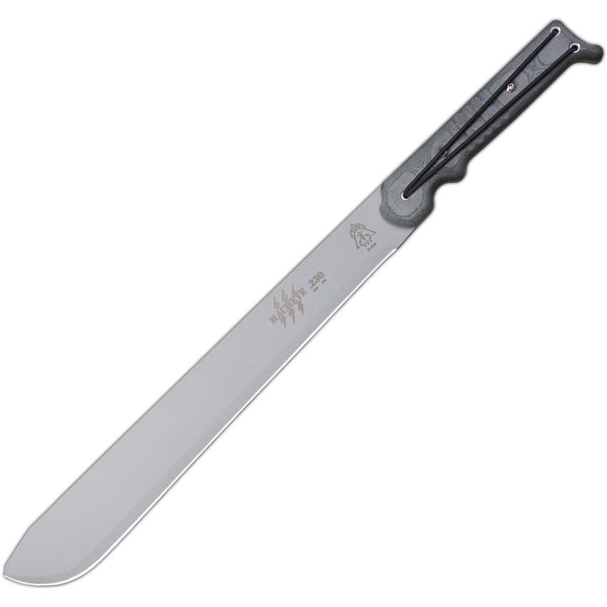TOPS MAC230 Machete 230 Carbon Steel Blade with Black Micarta Handle