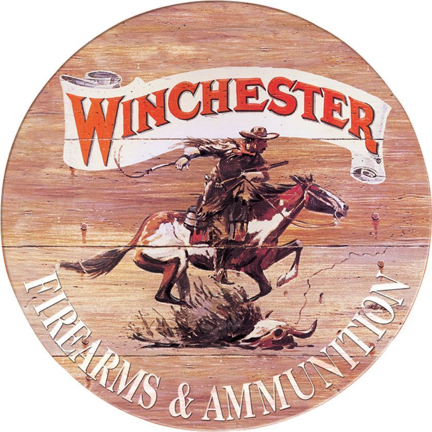 Tin Sign 0975 Winchester Express Round Rich Vibrant Colors and Heavy Embossing Tin Sign