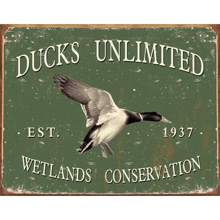 Tin Sign 1388 Ducks Unlimited -Since 1937 Rich Vibrant Colors and Heavy Embossing Tin Sign