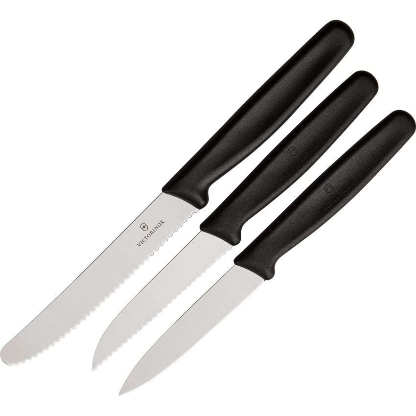 Forschner 511133 Victorinox Three Piece Kitchen Knife Set with Black Nylon Handle