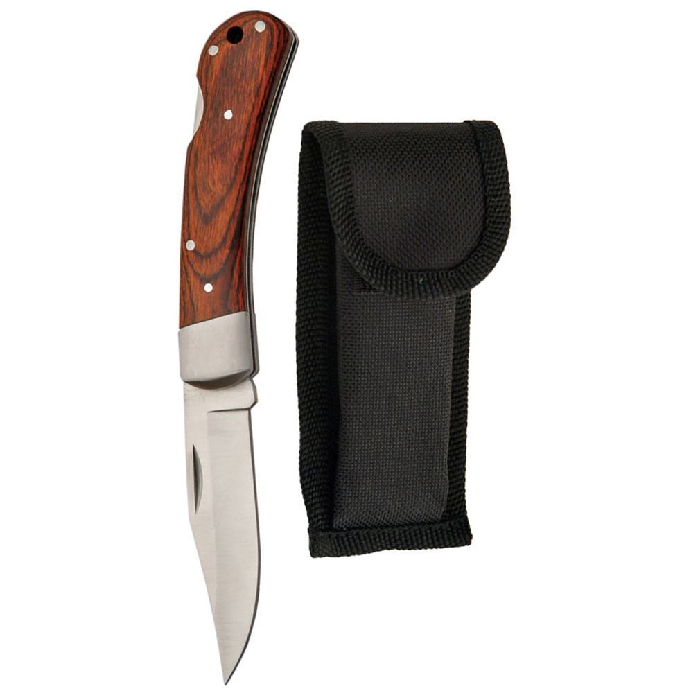 China Made 210725 Lockback Folding Pocket Clip Blade Knife with Rich Grain Wood Handles