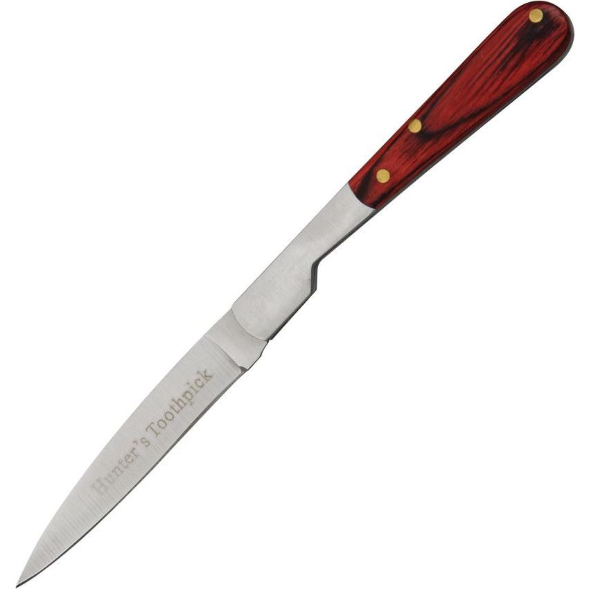 China Made 212071HT Stainless Blade with Hunter's Toothpick Knife with Red/Brown Handle