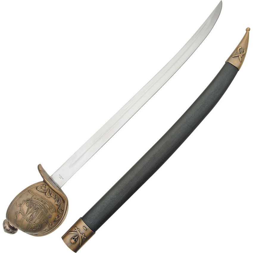 China Made 926710 Pirate Fixed Blade Sword with Sculpted Metal Handle