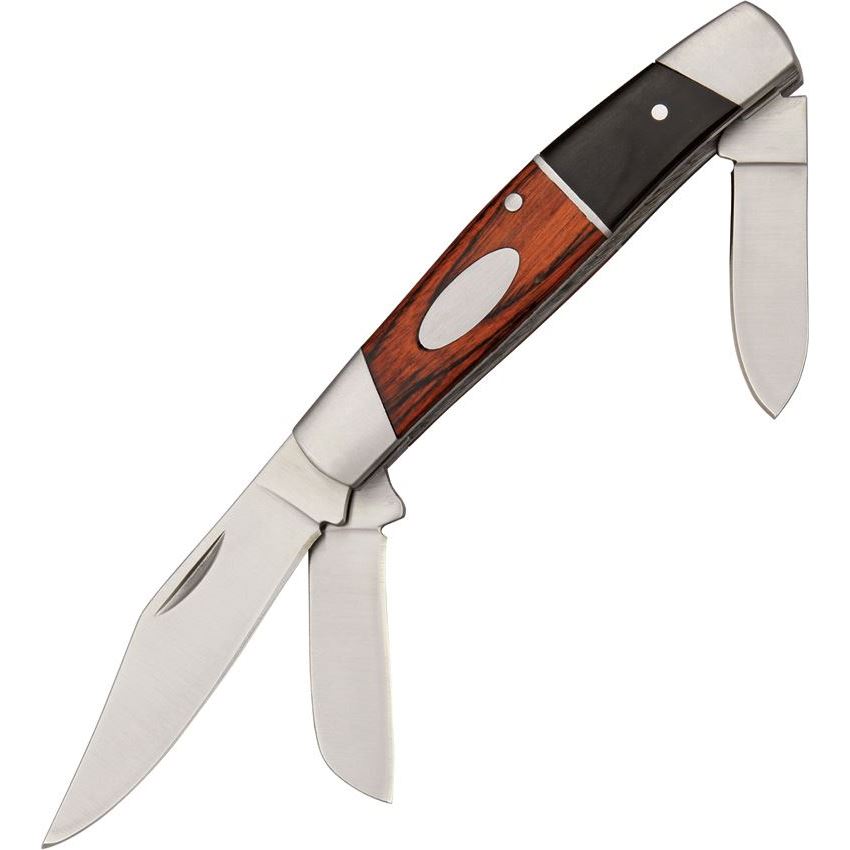 China Made 2109633 Stockman Folding Pocket Knife with Brown Wood Handle