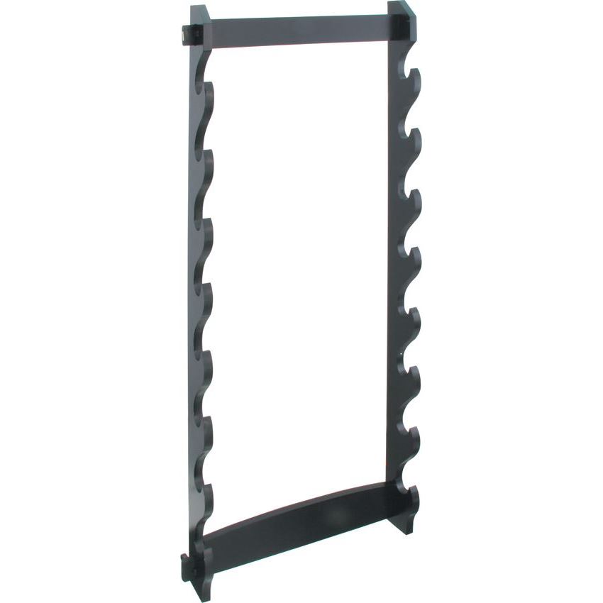China Made M3335 8 Tier Wall Sword Rack with Black Finish and Wood Construction