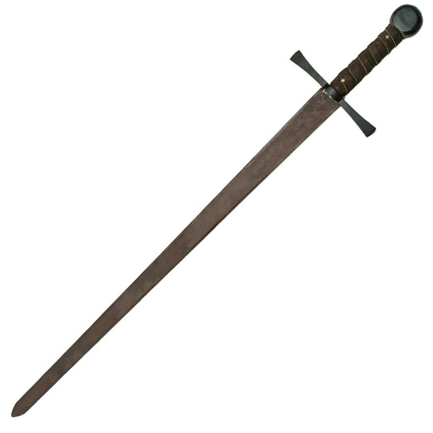 Pakistan 901132 Rustic Broadsword with Brown Leather Wrapped Handle