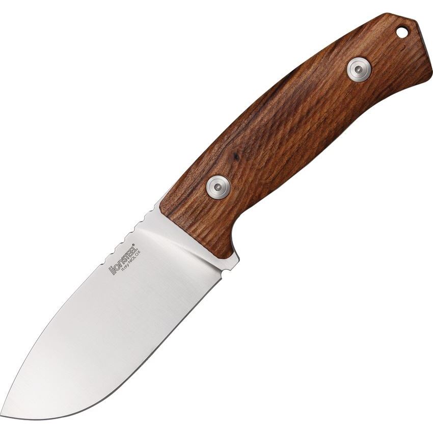 Lion Steel 3ST Hunter Fixed Niolox Steel Wide Design Blade Knife with Grooved Santos Wood Handles