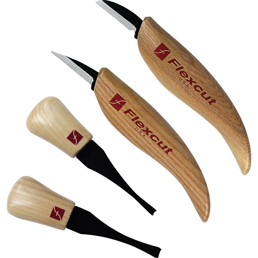 Flexcut FLEXKN600 Beginner Palm and Knife Set with Ergonomic Wood Handle