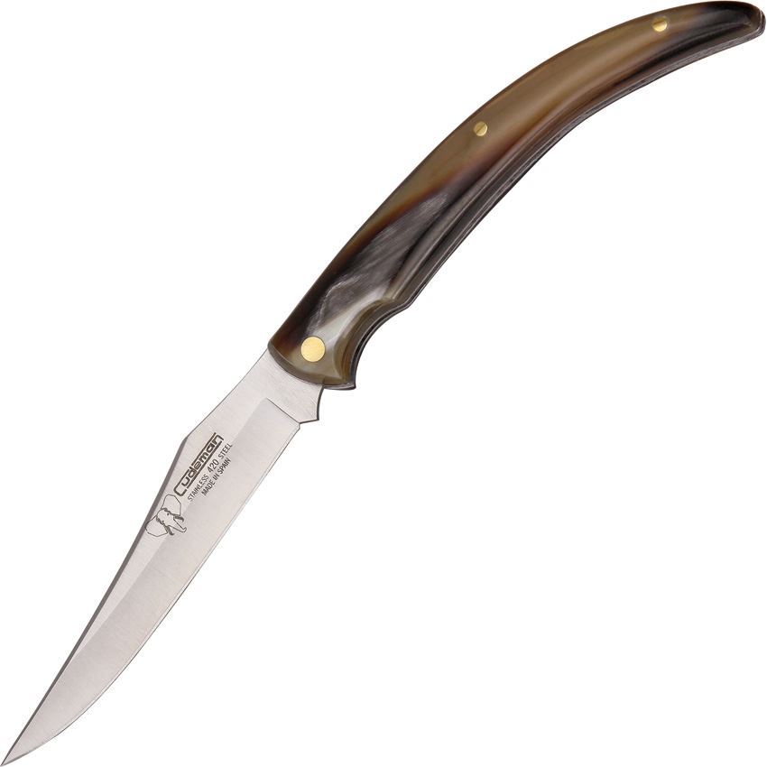 Cudeman 453A Classic Folder Bull Horn Stainless Folding Pocket Knife with Bull Horn Handle