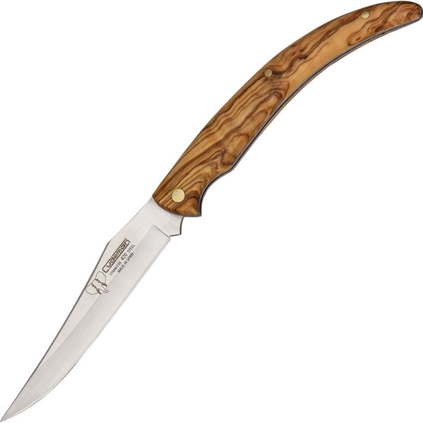 Cudeman 453L Classic Folder Stainless Folding Pocket Knife with Olive Wood Handle