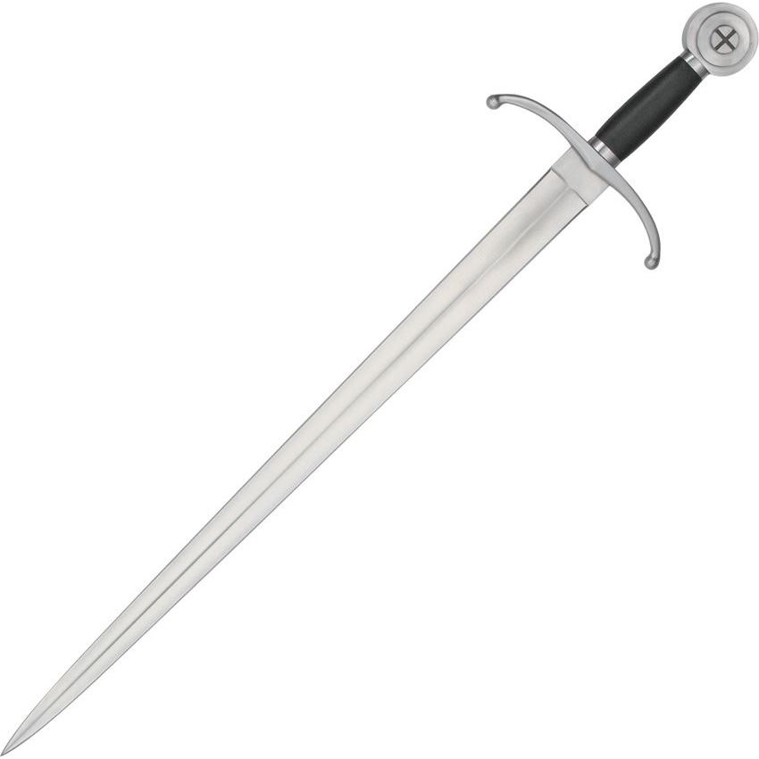 Paul Chen 2369 Henry High Carbon Spring Steel V Blade Sword with Black Leather Wrapped Handle