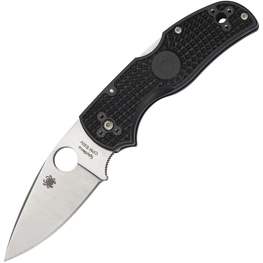 Spyderco 41PBK5 Native 5 Lightweight Lockback Folding Pocket Knife with Black Textured FRN Handles
