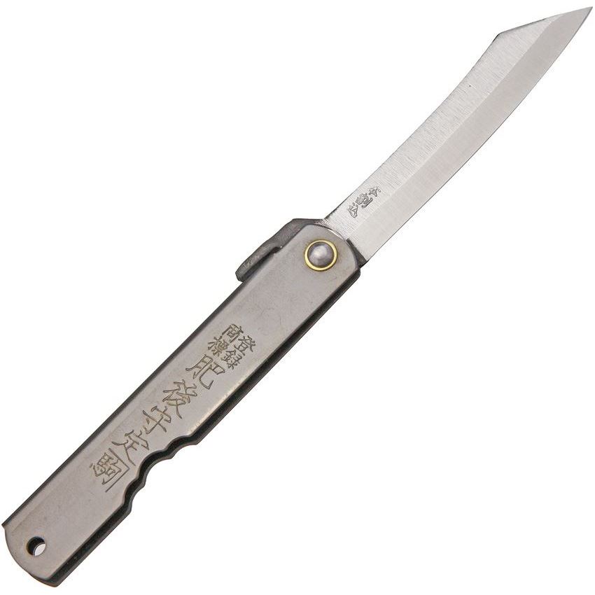 Higonokami O07BL Triple Layered SK Folding Pocket Knife with Black Stainless Steel Handle