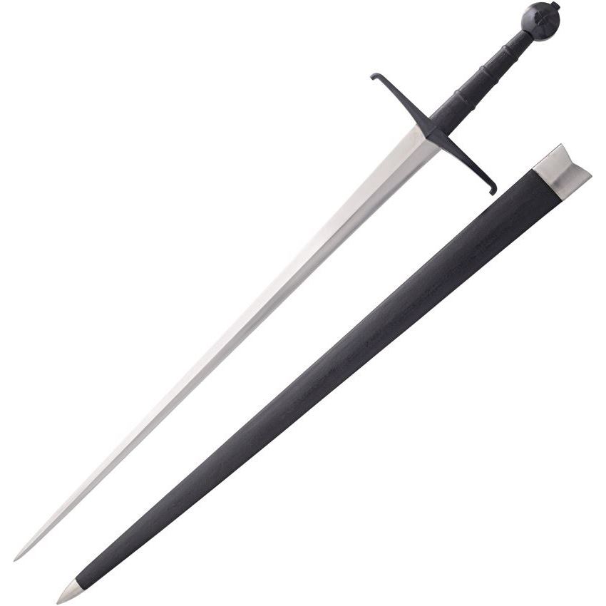Legacy Arms 076 Black Prince Sword with Contoured Black Leather Wrapped Wood Handle