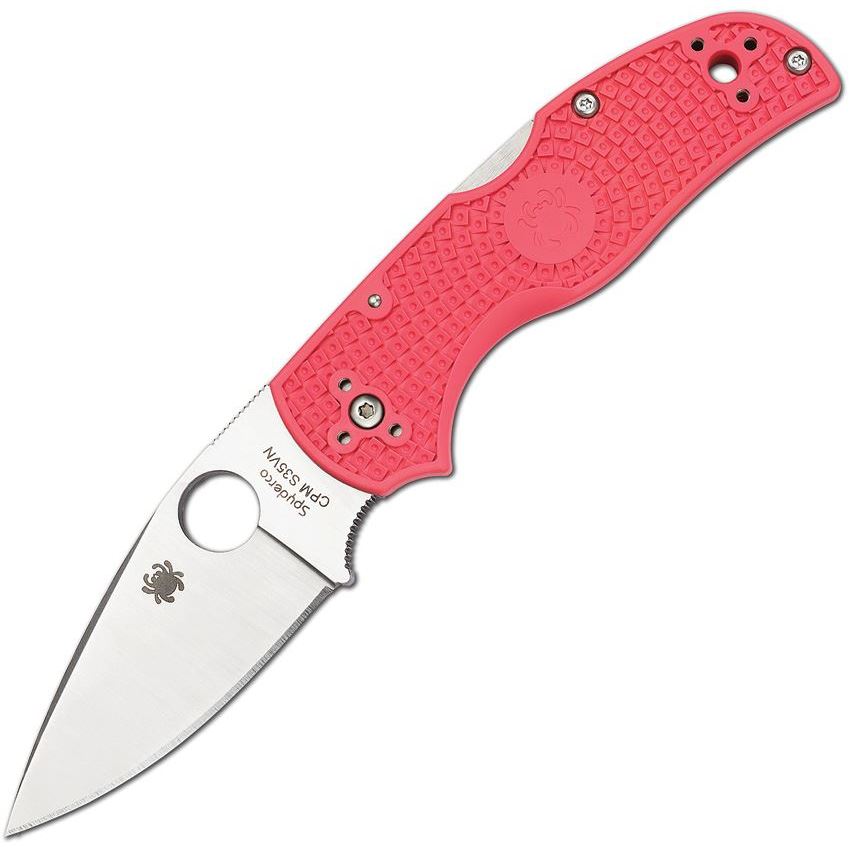 Spyderco 41PPN5 Native 5 Heals Lockback Folding Pocket Knife with Pink Textured FRN Handles