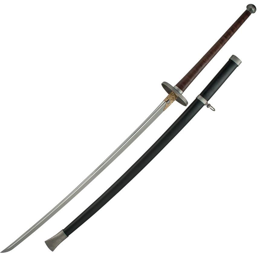 Dragon King 11190 Big Miao Dao Sword with Brown Leather Wrapped Handle