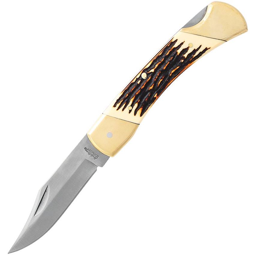 Schrade LB8 Uncle Henry Papa BeAR Clip Point Blade Lockback Folding Pocket Knife with Staglon Handle