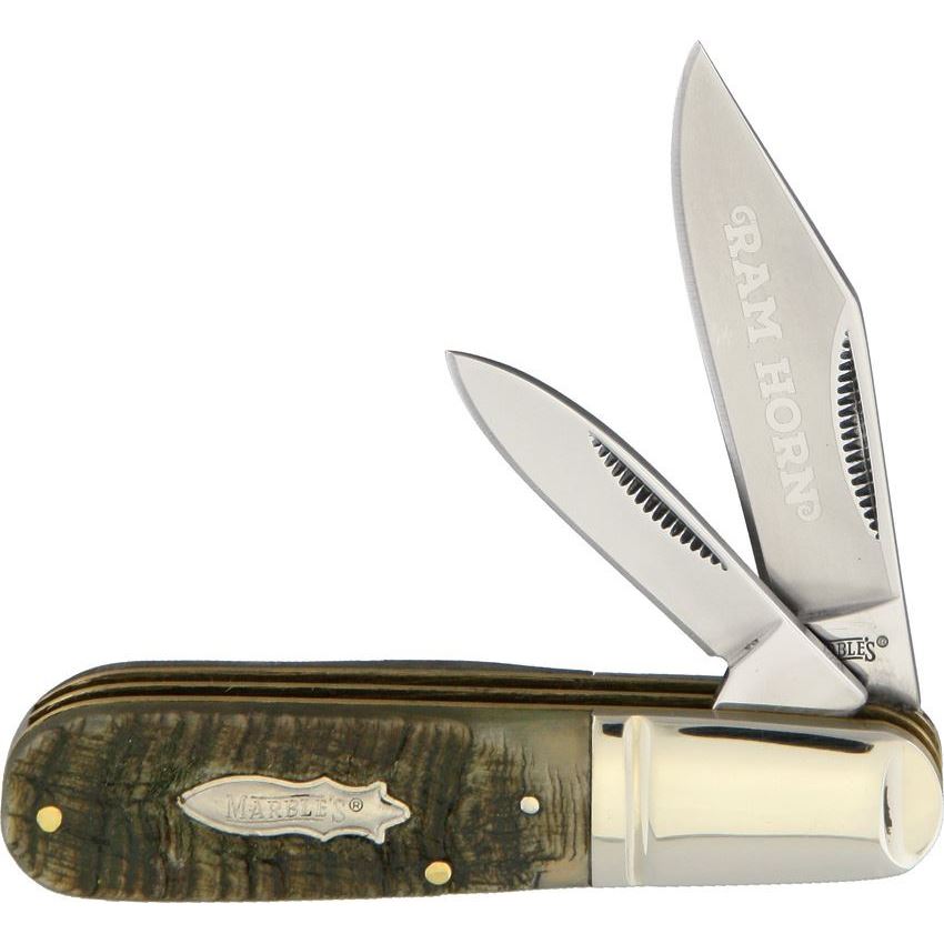 Marbles 365 Ram's Horn Small Barlow Folding Knife with Stainless Steel Construction Blade