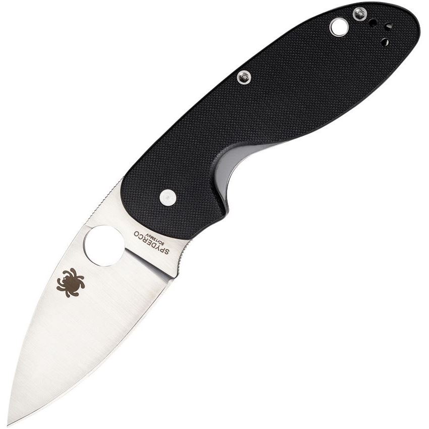 Spyderco 216GP Efficient Plain Folding Knife with Black G-10 Handle