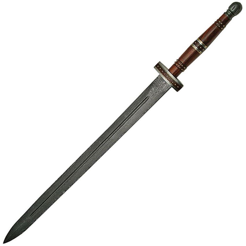 Damascus 5016 Imperial Damascus Sword with Brown Wood Handle