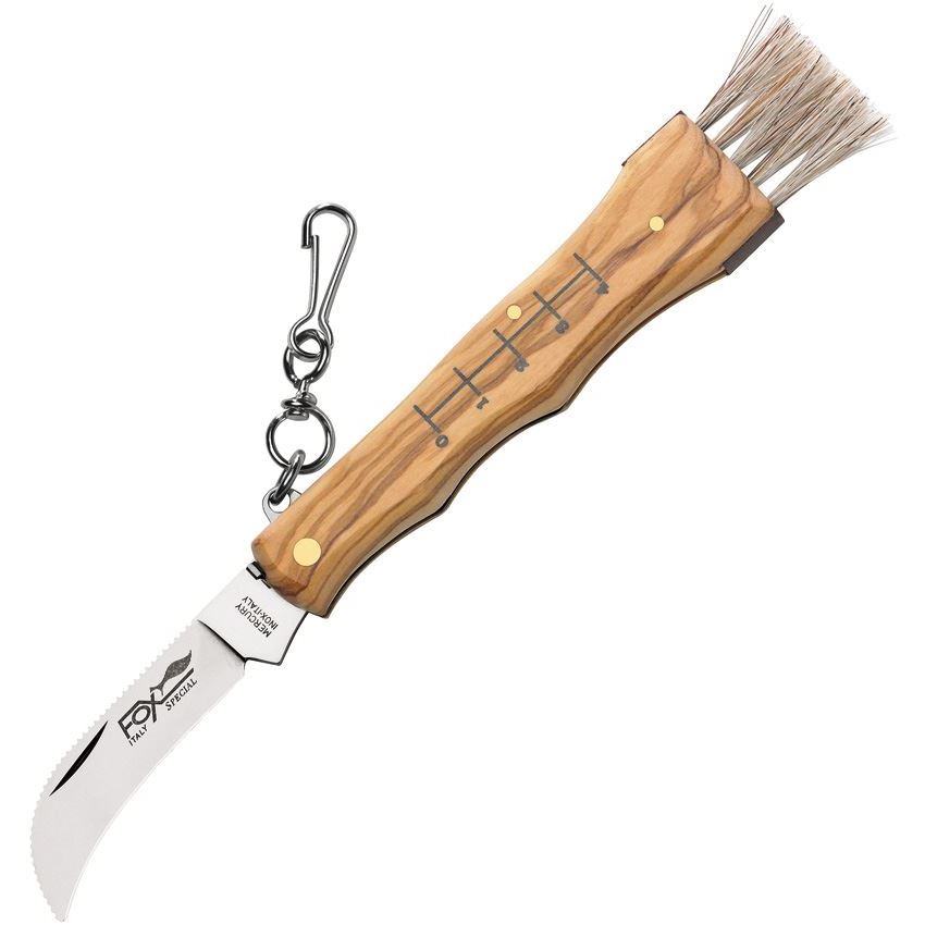 Fox 405OL Mushroom Folding Pocket Knife with Olive Wood Handle
