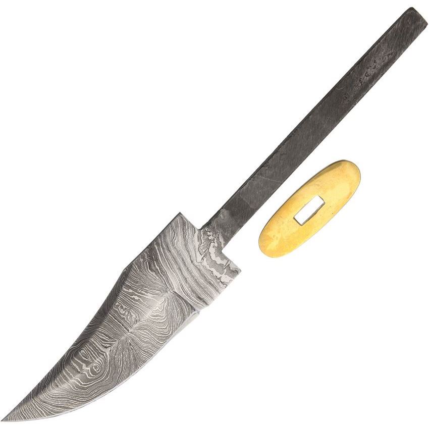 Blank 036 Blade Damascus Short Knife with Brass Guard