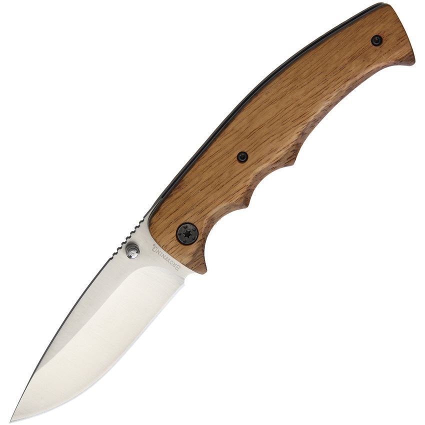 Browning 0178 Zebra Wood Drop Point Linerlock Folding Pocket Knife
