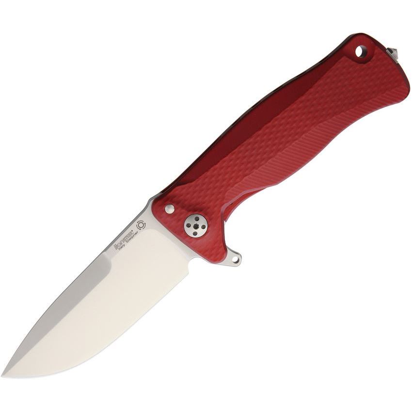 Lion Steel SR11ARS SR11 Satin Red Drop Point Linerlock Folding Pocket ...