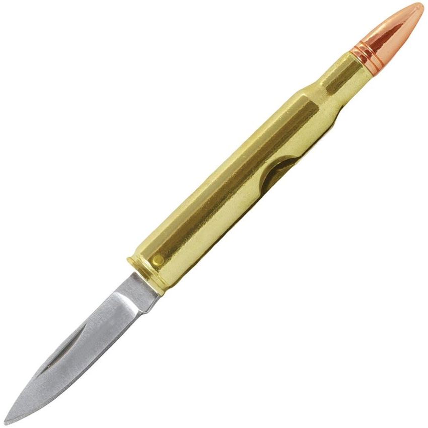Caliber Gourmet 1004 Bullet Folding Pocket Knife with Bullet Shaped Metal Handle