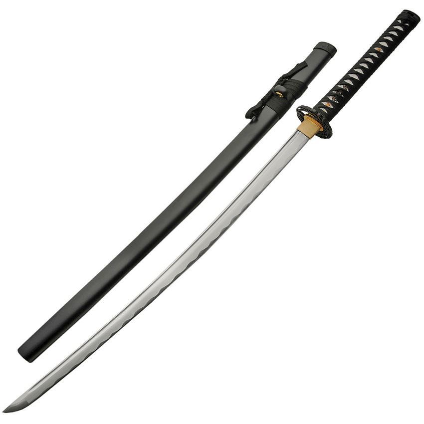China Made 926922 China Made Swirl Samurai Sword Black Cord Wrap White Handle