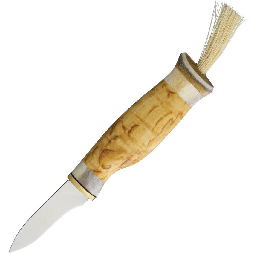 Kellam KT92 Mushroom Birch wood and Antler Handle with Brush End Knife