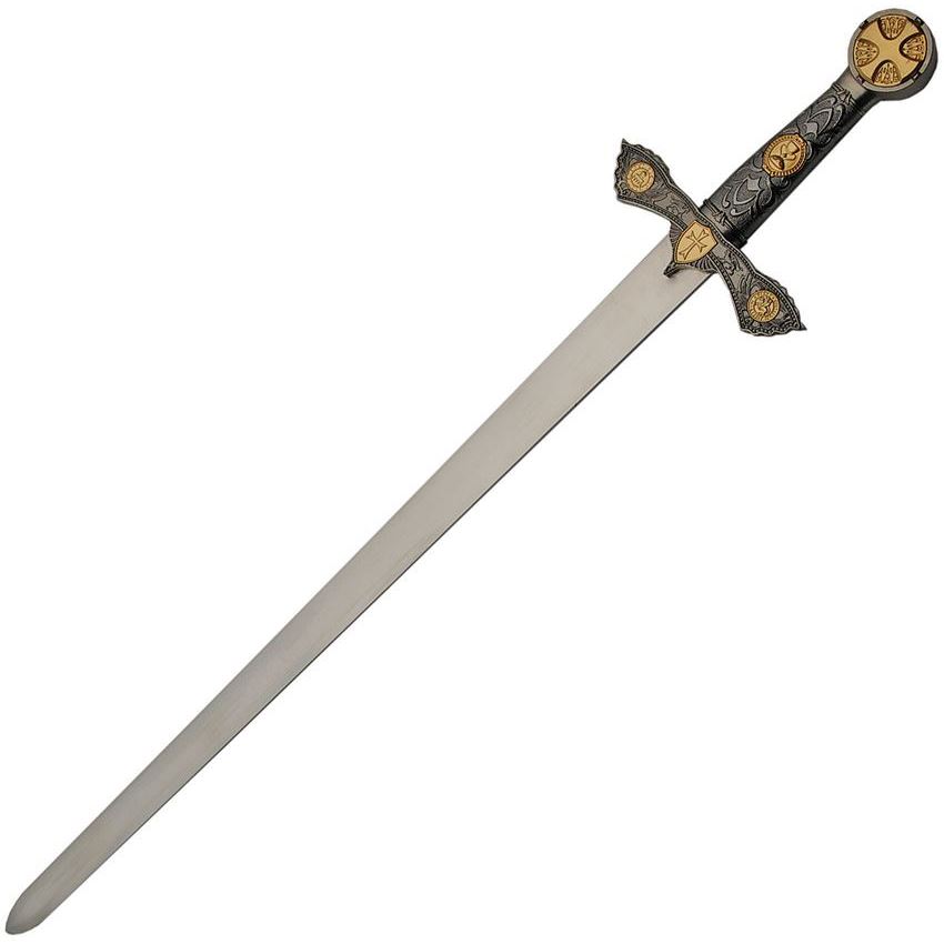 China Made 211434 Knights Templar Sword with Gold Finish Pewter Handle