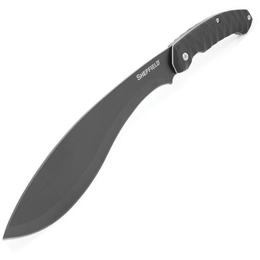 J. Adams Sheffield England 12144 Mccall Kukri Machete Stainless Blade Knife with Black Rubberized ABS Handle