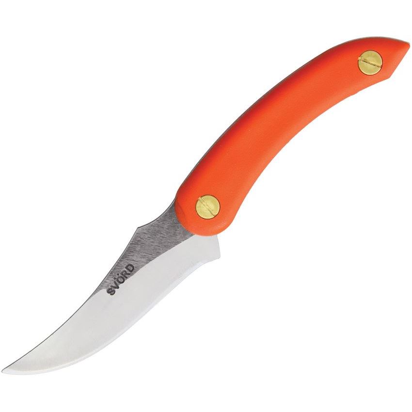 Svord Peasant AMKIOR AM Kiwi Fixed Upswept Skinner Blade Knife with Orange Polypropylene Handle