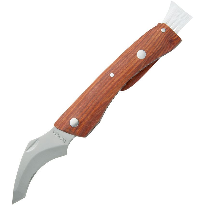 Baladeo ECO105 Arnold Mushroom Matte Finish Curved Blade Knife Knife with Padauk Wood Handle