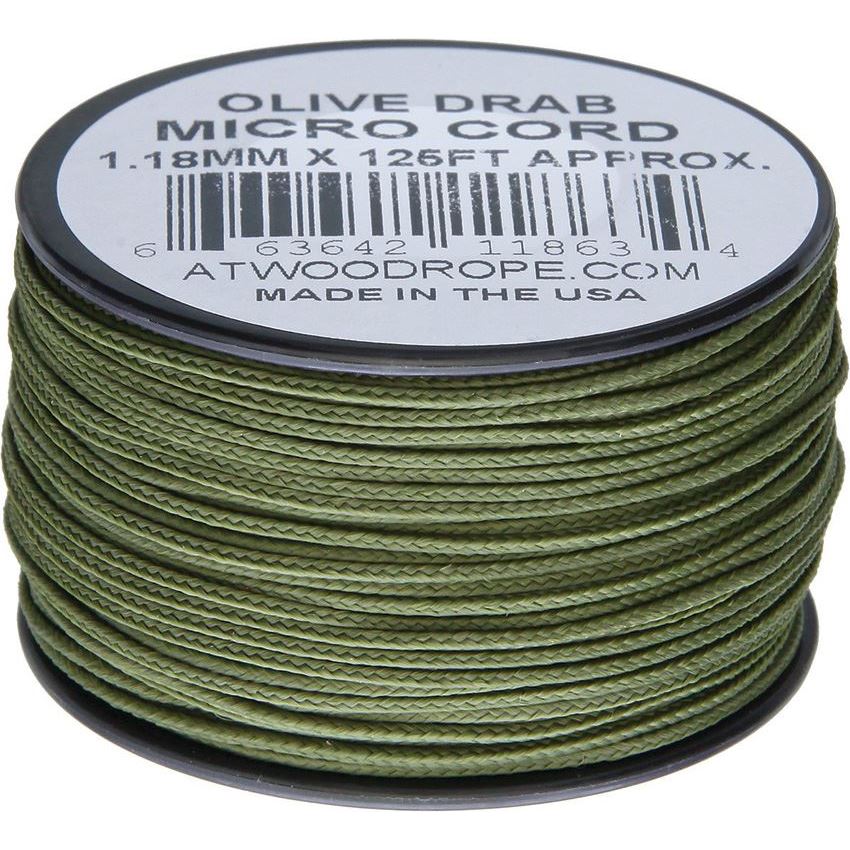 Atwood 1280 Olive Drab Micro Cord with Nylon Construction - 125Ft