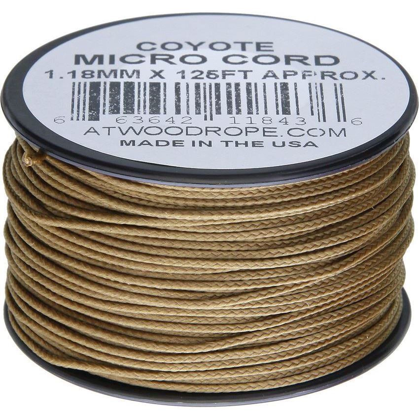 Atwood 1290 Coyote Micro Cord with Nylon Construction - 125Ft