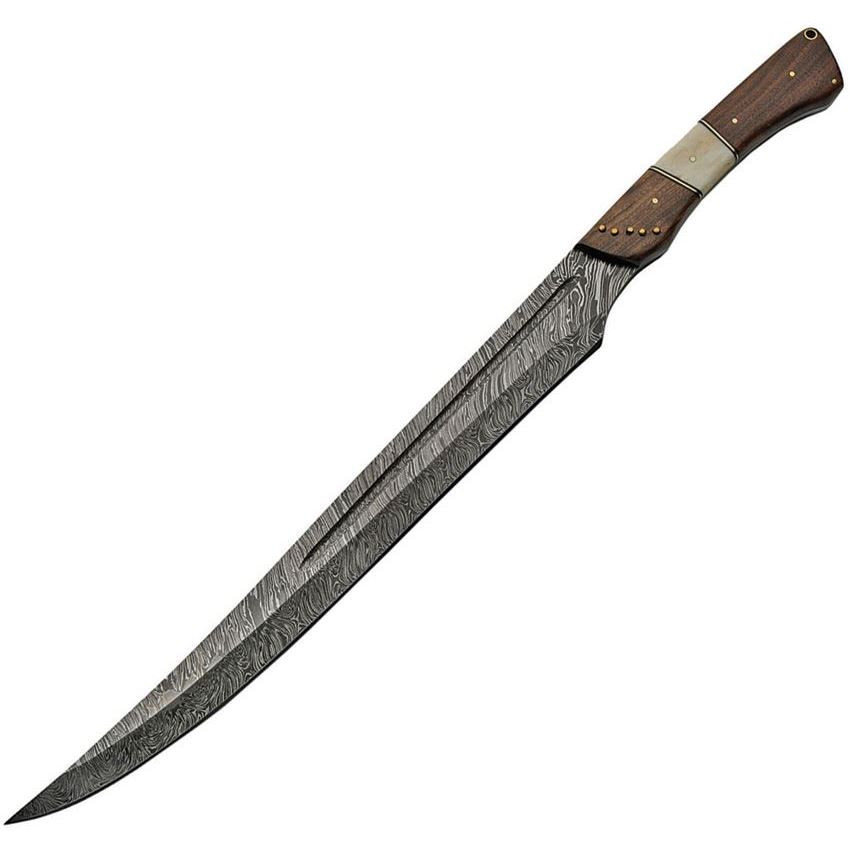 Damascus 5017 Small Damascus Blade Sword with Walnut and Bone Handle