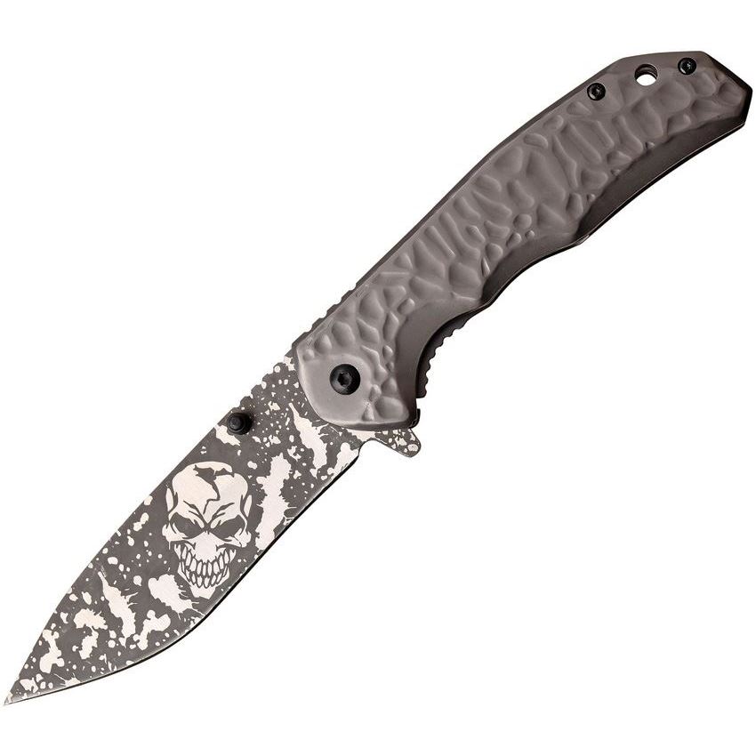 MTech A1105GY Framelock Knife with Gray Sculpted Aluminum Handle