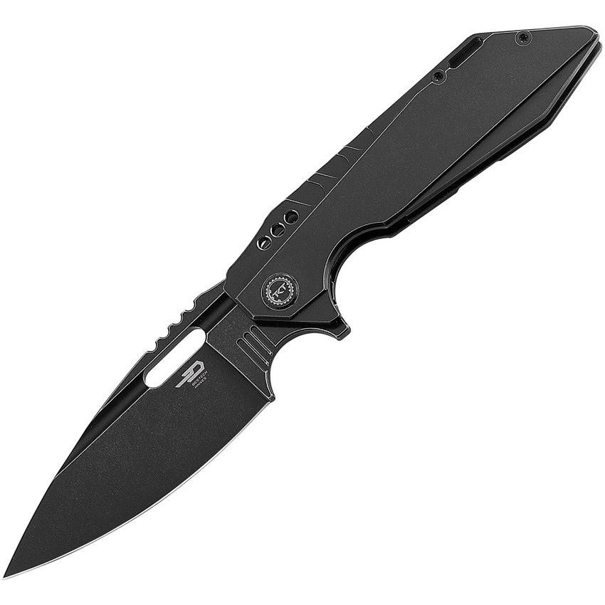 Bestech Knives T1910B SHODAN Framelock Knife Ti Black
