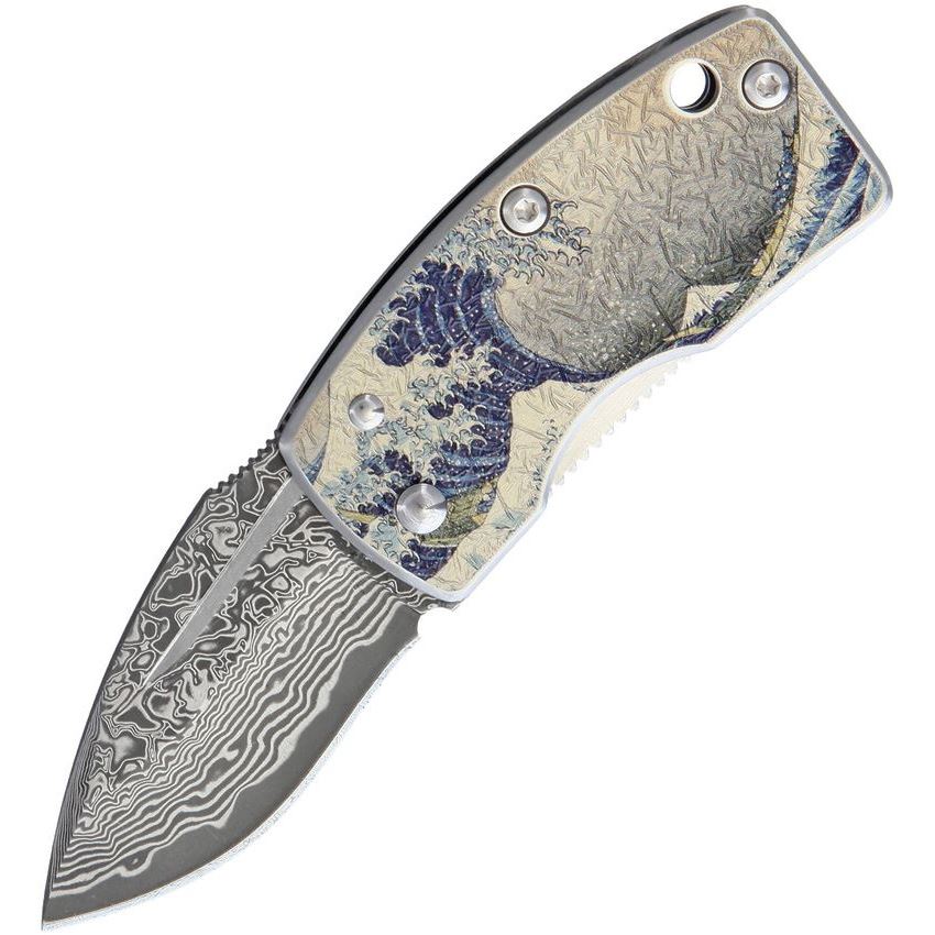 G.Sakai 11606 Money Clip Framelock Knife Blue Wave Artwork G.Sakai 11606 Money Clip Framelock Knife Blue Wave Artwork