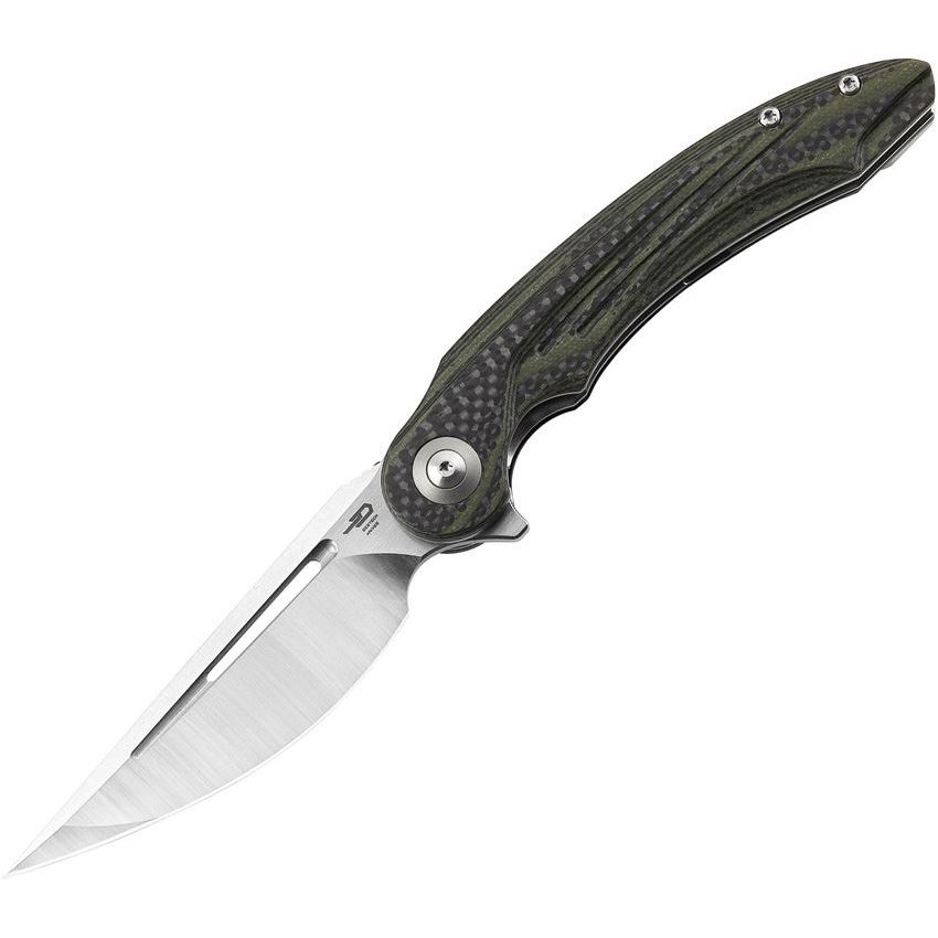 Bestech G25F Irida Linerlock Knife Carbon Fiber/G10 Green