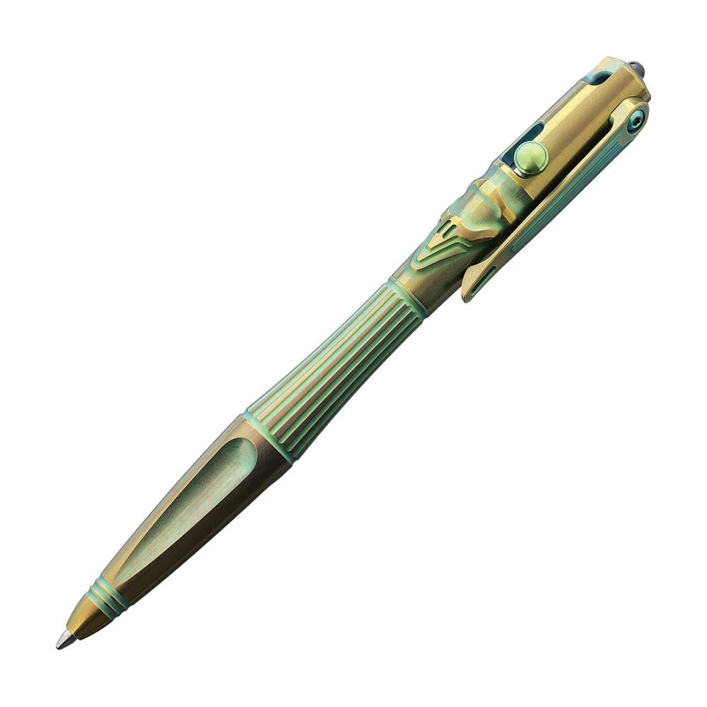 Rike Knife R02GG Titanium Pen Green and Gold