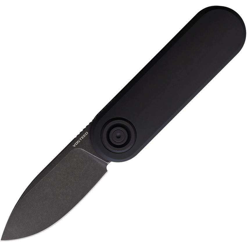 Vosteed A3701 Corgi-V Black Stonewash Drop Point Vanchor Lock Black Handles