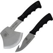 Smith & Wesson 629 Bullseye Axe Combo - Fixed Blade Knife with Black Rubberized Handles