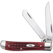 Case 784 Mini Trapper Folding Pocket Knife with Red Bone Handle