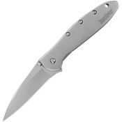 Kershaw 1660 Leek Assisted Opening Framelock Folding Pocket Knife with Bead Blasted Stainless Handles