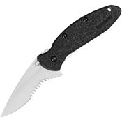 Kershaw 1620ST Scallion Serrated Assisted Opening Stainless Linerlock Folding Pocket Knife with Black Polyamide Handles